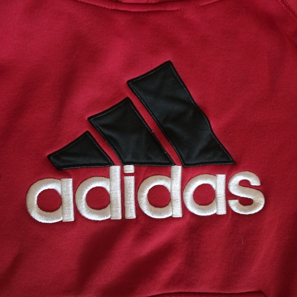 🏓 Adidas Kids Bold Red Hoodie Sz 10/12 - Picture 2 of 6